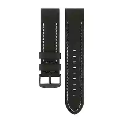 Vostok Europe ANCHAR BLACK & WHITE LEATHER STRAP 24mm - BLACK BUCKLE • $29.87