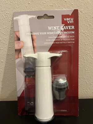 $6.39 • Buy The Original VacuVin Wine Saver Pump In White - Preserver With Stopper Brand New