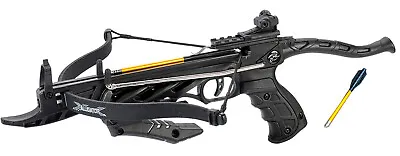 80lbs Pistol Crossbow 3 Arrows Cross Bow Self Cocking Hunting Black 225+FPS • $54.99