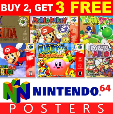 £8.99 • Buy Nintendo 64, N64 Game Posters Collection, A4 A3, Print Poster Art