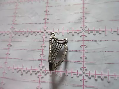 Vintage 3-Dimensional Signed Sterling Charm English Hallmarks HARP • $8