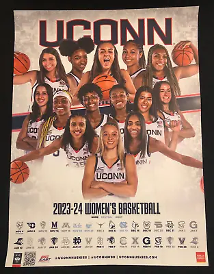 2023-2024 University Of Connecticut Uconn Womens Basketball Team Schedule Poster • $13.95