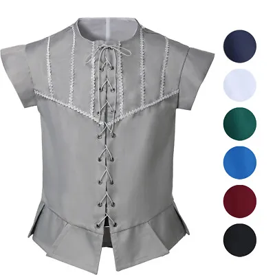 Renaissance Men Vest Medieval Mens Tops Waistcoat For Halloween Party • $22.99