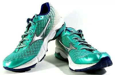 MIZUNO |Wave Rider 19 Women Running Shoes | Mint Green Silver | Size 9  • $45