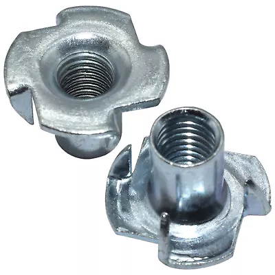 £4.13 • Buy M3 M4 M5 M6 M8 M10 M12 Four 4 Pronged Zinc Threaded Tee Nuts Captive Nut 9 Sizes