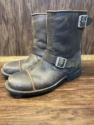 UGG 3043 Rockville Men's Size 11 Boots Moto Brown Distressed Leather Nice Cond. • $19