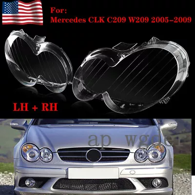 For Mercedes CLK C209 W209 2005-09 Headlight Lens Replacement Cover Left+Right • $139.99