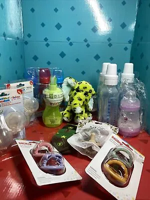 20 Items; Baby Mixed Lot Socks Bottles Cup Binkies/Pacifiers Aspirators Toy • $25