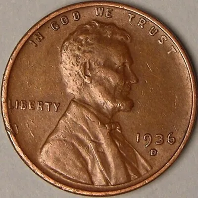 1936 P - Lincoln Wheat Penny Avg Circulation  #4A • $2.12