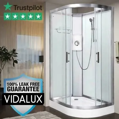 Electric Shower Cabin Vidalux Pure E Left 1200 X 800 White Cold Supply Leak Free • £969