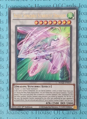 £18 • Buy Accel Synchro Stardust Dragon MAZE-EN019 Ultra Rare Yu-Gi-Oh Card 1st New NM