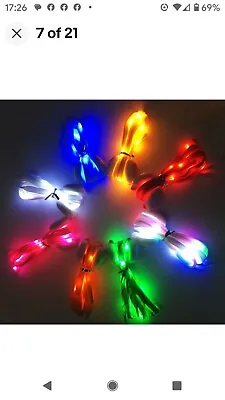 £16.39 • Buy LED Light Up Shoe Laces Luminous Flashing Shoestrings Color Glow X 14 Pairs 