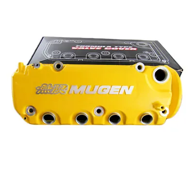 Yellow MUGEN Sty Racing Engine Valve Cover For Honda Civic D16Y8 D16Y7 VTEC SOHC • $113.13