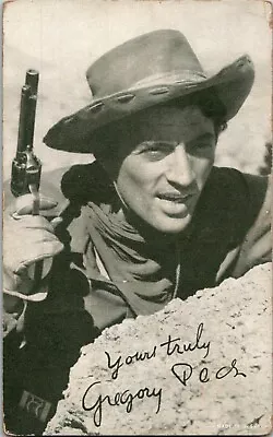 Western Gregory Peck Gun Revolver Arcade BW Photo Vintage Card Cowboy Actor • $19.52