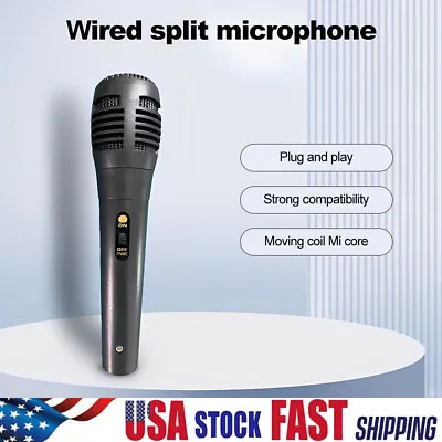 Handheld Wired Dynamic Microphone For Bluetooth Speaker Karaoke Noise Reduction • $9.36