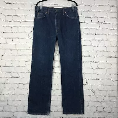 Vintage Levis 517 Orange Tab Jeans Mens 34x32 Blue Bootcut Dark Wash Canada • $36.88