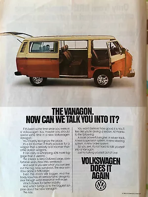 1981 Vintage Volkswagen Bus Vanagon Original Color Ad A357 • $5.65