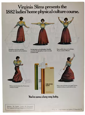 1882 Exercise Program For Women Illus Virginia Slims 1976 Time Magazine Ad 8x11  • $14.95