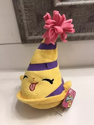 Shopkins/Moose Brand  Marty  Party Hat 7  Plush Stuffed  Doll Face Yellow/Purple • $9.99