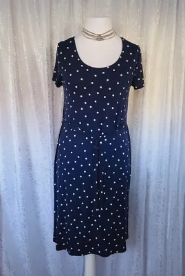 £7.49 • Buy Tu Maternity Ladies Blue White Polka Dot Jersey Dress Size 8
