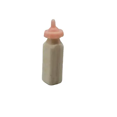 Vintage Dollhouse Miniature Baby Bottle Pink White Milk Little Tiny Nursery • $6.26