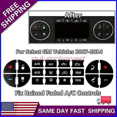 AC Dash Button Repair Kit Dual Climate Control Decal Stickers For GM SUV Trucks • $4.75