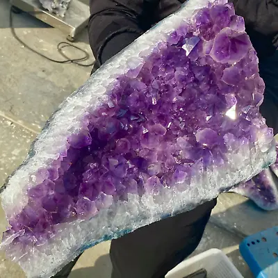 17LB Natural Amethyst Rough Stone Uruguay Amethyst Cluster Block Amethyst Hole • $1.25