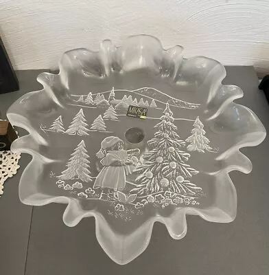 Vtg Mikasa Pedestal Holiday Plate- “Christmas Story  Crystal Bon Bon Dish 9.5” • $16