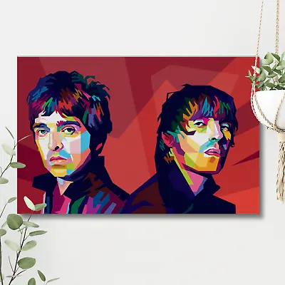 OASIS - Contemporary WPAP Pop Art Eco Canvas Print 60x40cm Noel Liam Gallagher • £49.95
