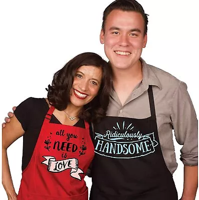 Mr Mrs Anniversary Apron | Cute Engagement Bridal Shower Gifts | Love Handsome • £22.19