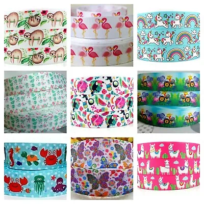ANIMALS Grosgrain Ribbon Crafts Cake Hair Bows 22mm 25mm BUY 4+ GET 50% OFF • £0.99