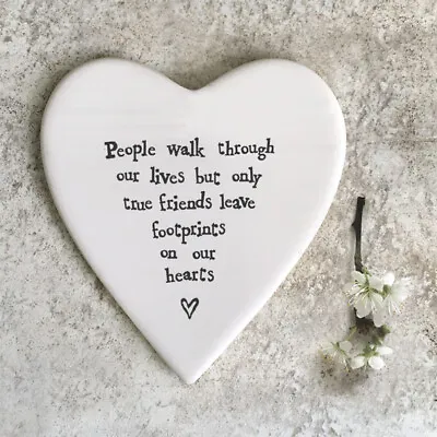 £6.39 • Buy East Of India Porcelain Coaster Round Heart Plaque Sentiment Friendship Gift