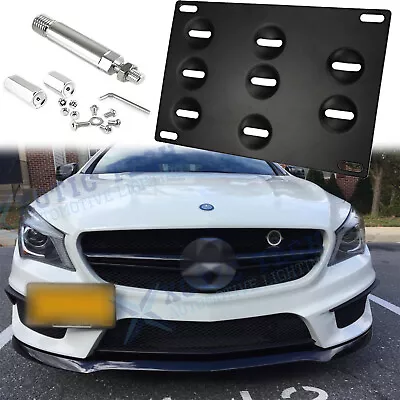 Tow Hook License Plate Bumper Mount Bracket Holder For Mercedes-Benz 2008-2018 • $22.97