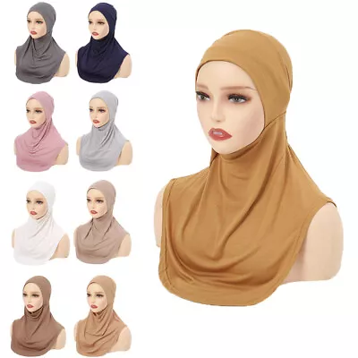 Women Hijab Ninja Wrap Caps Instant Muslim Turban Shawl Headscarf Stole Cover • £6.66