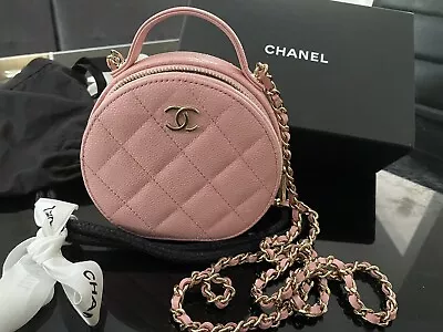CHANEL Matelasse Small Vanity Hand Shoulder Bag Caviar Pink • $2990
