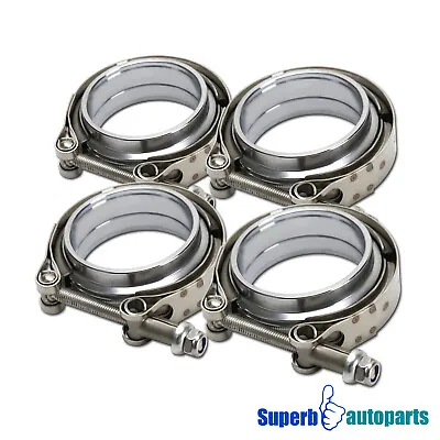 4PC V-Band Clamp 2.5Inch Flanges Kit V Band Mild Steel Female Outlet Exhaust2.5  • $53.12