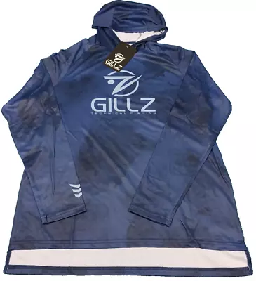 Gillz Contender Series UV Hoodie Mens Fishing Medium Blue Faded UPF 50+Polyester • $19.98