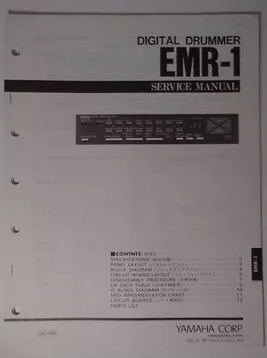 Original Yamaha EMR-1 Digital Drummer SERVICE Manual • £5.54