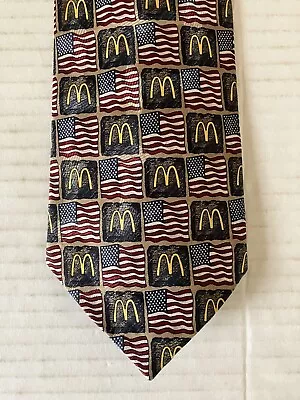 McDonald's Men's Necktie Tie Polyester Geometric Golden Arches American Flag 57  • $12.95