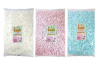 Blue White Pink Mini Marshmallows Retro Sweets Party Bag Baby Shower Halal Mix • £8.95