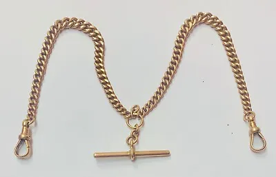“Antique 9ct Gold Kerb Link Double Albert Pocketwatch Chain” Circa 1900 37.5g • £1195