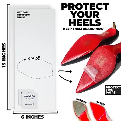 High Heel Sole Protector (5 PAIRS)  - Transparent - Louboutin - Red Bottom • $9.99