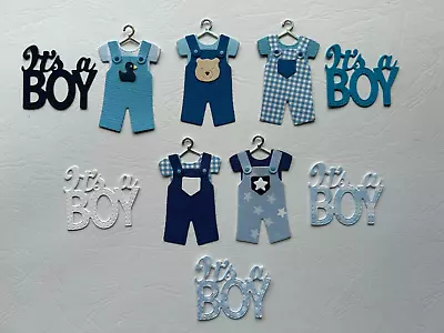 Luxury Baby Dungarees & It`s A Boy Words Embellishments For Card Making (D4) • £3.25