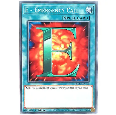 YUGIOH E - Emergency Call LDS3-EN108 Legendary Duelists Common Card NM-MINT • £1.49