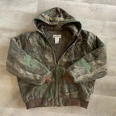 Vintage Made In USA Gander Mountain Trebark Camo Hooded Jacket Mens M • $39.99