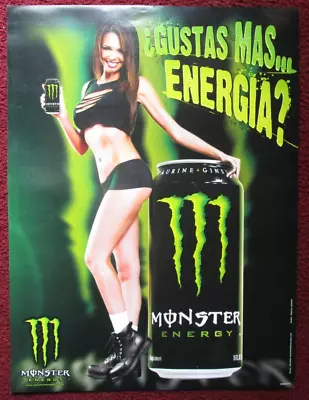 Sexy Girl Dorm Poster ~ MONSTER ENERGY DRINK Alejandra Gutierrez Gustas Energia • $10.95