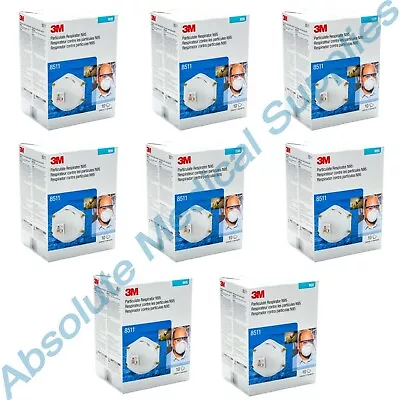 *80-Pieces* 3M Particulate Respirator N95 Protective Face Mask 8511 • $124.99