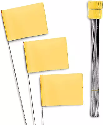 Marking Flags 100 Pack 2 X3  Lawn Flags Marker Flags Small & Thin Survey Flags • $18.79