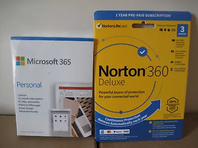 Microsoft Office 365 Personal 2024  + Norton 360 For 3 Devices 1 Year Emailed • £72.99