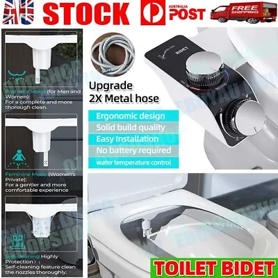 Hygiene Toilet Bidet Water Wash Clean Unisex Seat Attachment Sprayer Dual Nozzle • $35.90